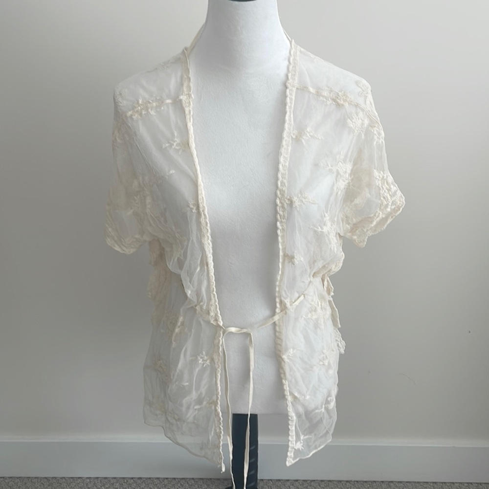 Off white lace swimsuit coverup